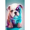 Bunte Bulldogge Welpe