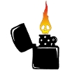 flaming skull and black lighter