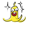 Funny banana with face