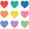 Multicolour hearts