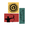 Archer target with bow