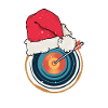 Archery target with Christmas hat
