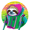 Cyber punk Sloth - Ukiyo-e style.