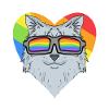 Gay Rainbow - Cat with glasses