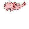 Family - Axolotl with Baby Axolotl