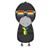 Gay Rainbow Heart Animal Crow