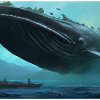 Whale floating in the sky