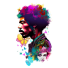 Jimi - Psychedelic Illustration with Girlfriend