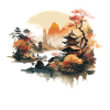 Asiatisches Aquarell