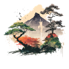Asien Aquarellkunst