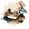 Japanese Village Artwork