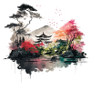 Illustration à l’aquarelle japonaise