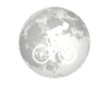 Full moon - Man cycling -