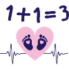 1+1=3 coeur rose