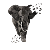 Elefanten-Geschenkidee - Low Poly Elefant
