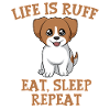 Dierenhond ontwerp voor pooteigenaren Het leven is ruff eten