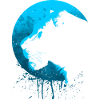 Blue lioness under the moon