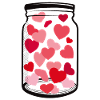 Glas mit Herzen