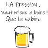 Pinte bière cartoon dorée