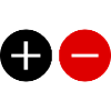 Plus Minus positive negative polakker + - ikontegn