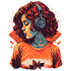 Study Girl hört Lo-Fi-Musik