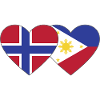 Norway Philippines Flag Heart