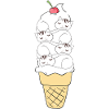 Netter Katzen-Eiscreme-Miezekatze-Katzen-Nachtisch