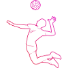 Joueuses de volleyball masculin