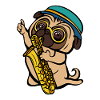Saxophone Player Pug Musician Sax gift