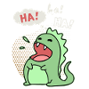 Laughing dinosaur, funny saying