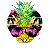 Exotic pineapple with sunglasses