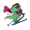 T-Rex skiers