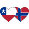 Chile Norway Flag Heart