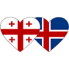 Georgia Iceland Flag Heart