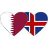 Qatar Iceland Flag Heart