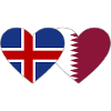 Iceland Qatar Flag Heart
