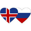 Islande Russie Flag Coeur