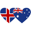 Islande Australie Flag Heart