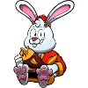 Cute Rabbit Holding Golden Fish