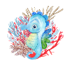 ocean, seahorse