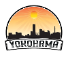 Yokohama Japan Skyline Vintage Sunset Travel Souve