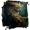Majestic Bird with golden Ornaments