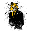 Elegant tiger in costume