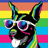 Psychedelic Pup Rainbow Glasses