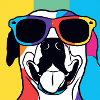 Vibrant Sunglass Pup Pop Art