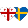Géorgie Suède drapeau coeur