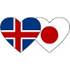 Iceland Japan Flag Heart