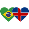 Brésil Islande Flag Coeur