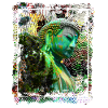 Japoński posąg Buddy Japonia Kamakura Collage Art