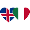 Iceland Italy Flag Heart